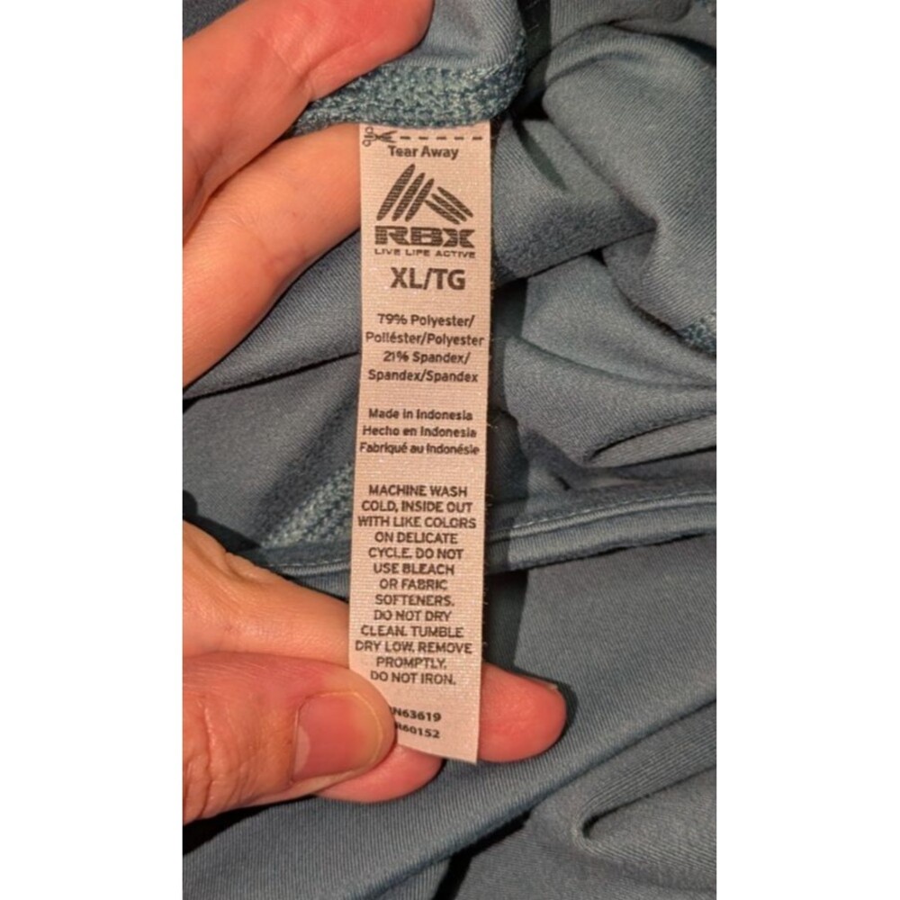 RBX XL Leggings Blue Purple Pull On High Rise Crop Side Pocket Lot of 2 Athletic - Picture 10 of 11